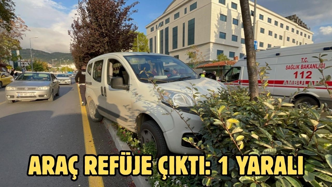 Araç refüje çıktı: 1 yaralı