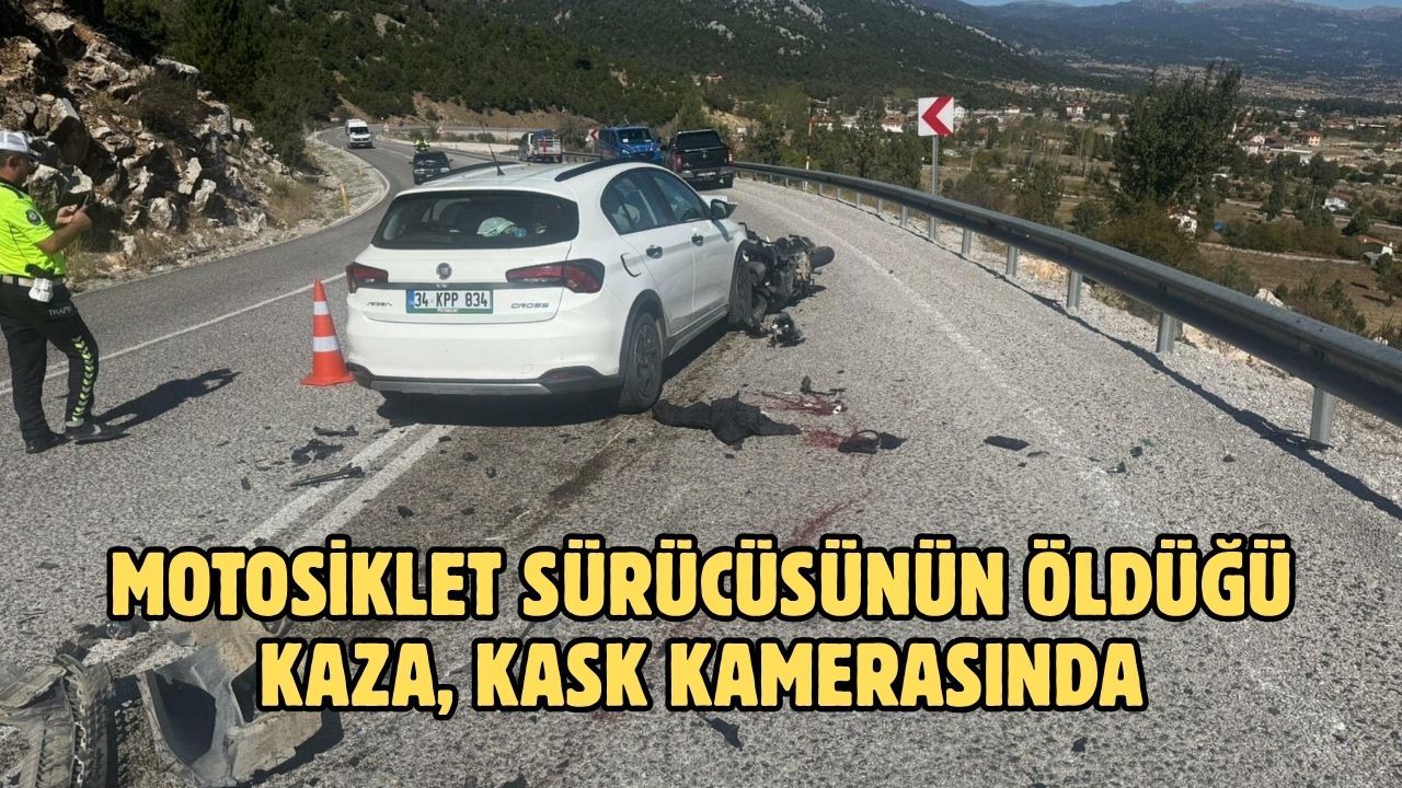 Motosiklet sürücüsünün öldüğü kaza, kask kamerasında