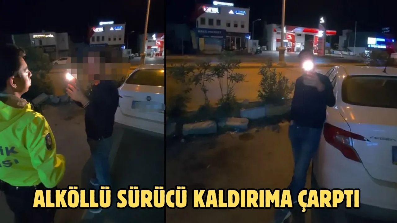 ALKÖLLÜ SÜRÜCÜ KALDIRIMA ÇARPTI