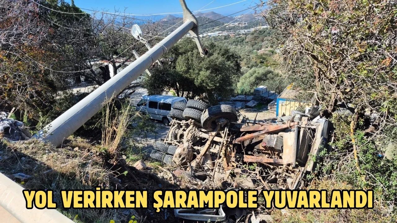 Yol Verirken Şarampole Yuvarlandı