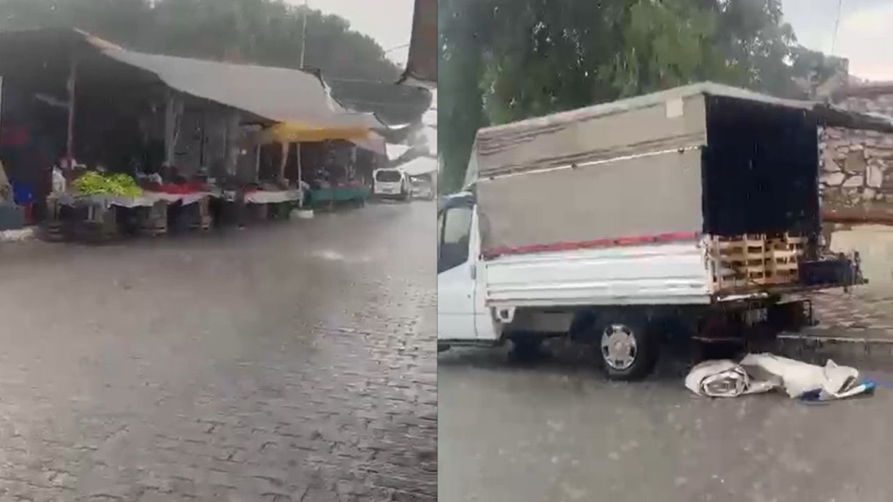Yatağan'da sağanak yağış etkili oldu