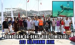 Gündoğan'da deniz dibi temizliği: 213 kilogram atık