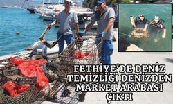 Fethiye'de deniz temizliği: Denizden market arabası çıktı