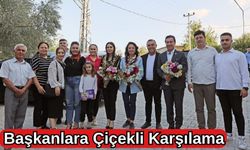 Başkanlara Çiçekli Karşılama