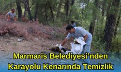 Marmaris Belediyesi'nden Karayolu Kenarında Temizlik