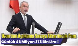 Uzun’dan Açıklama Saraya Aktarılacak Para, Günlük 46 Milyon 378 Bin Lira !