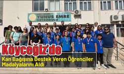 Köyceğiz’de kan bağışına destek veren öğrenciler madalyalarını aldı