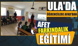 Ula'da öğrencilere AFAD'dan Afet farkındalık eğitimi