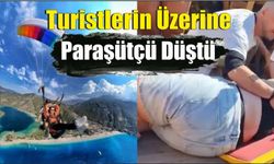 Turistlerin Üzerine Paraşütçü Düştü