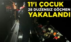 11'İ ÇOCUK 28 DÜZENSİZ GÖÇMEN YAKALANDI