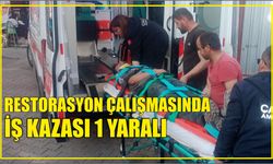 Restorasyon çalışmasında iş kazası 1 yaralı