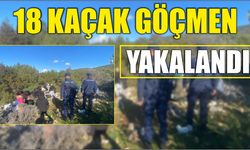 18 kaçak göçmen yakalandı