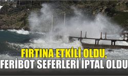 Fırtına etkili oldu, feribot seferleri iptal oldu