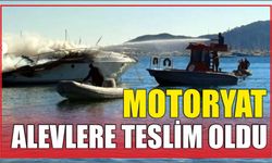 Motoryat alevlere teslim oldu