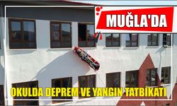 Muğla'da okulda deprem ve yangın tatbikatı