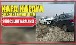 Kafa Kafaya Çarpışan Otomobillerin Sürücüleri Yaralandı