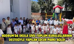 Bodrum'da okula sivil toplum kuruluşlarının desteğiyle yapılan çocuk parkı açıldı