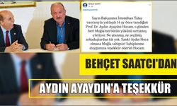 Behçet Saatcı’dan Aydın Ayaydın’a Teşekkür