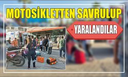 Motosikletten savrulup yaralandılar