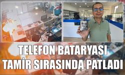 Telefon bataryası tamir sırasında patladı