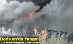 Bodrum'da Yangın 30'a Yakın Konteyner Zarar Gördü