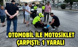 Otomobil ile motosiklet çarpıştı: 1 yaralı