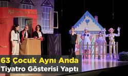63 Çocuk Aynı Anda Tiyatro Gösterisi Yaptı
