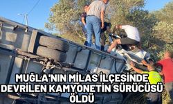 Muğla'nın Milas ilçesinde devrilen kamyonetin sürücüsü öldü