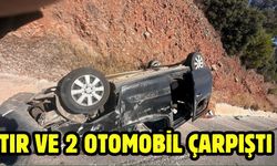 TIR ve 2 Otomobil Çarpıştı
