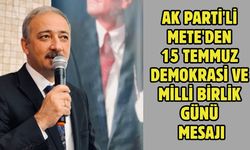 AK Parti'li Mete'den 15 Temmuz Demokrasi ve Milli Birlik Günü mesajı