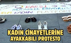 Kadın cinayetlerine ayakkabılı protesto