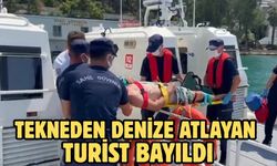 Tekneden denize atlayan turist bayıldı