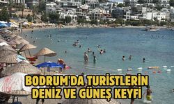Bodrum'da turistlerin deniz ve güneş keyfi