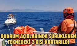 Bodrum açıklarında sürüklenen teknedeki 2 kişi kurtarıldı