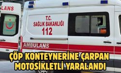 Çöp Konteynerine Çarpan Motosikletli Yaralandı