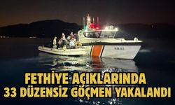 Fethiye açıklarında 33 düzensiz göçmen yakalandı