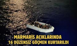 Marmaris açıklarında 16 düzensiz göçmen kurtarıldı
