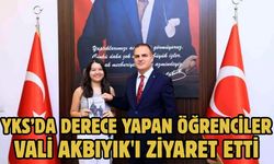 YKS’DA DERECE YAPAN ÖĞRENCİLER VALİ AKBIYIK'I ZİYARET ETTİ