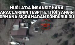 Muğla'da insansız hava araçlarının tespit ettiği yangın ormana sıçramadan söndürüldü