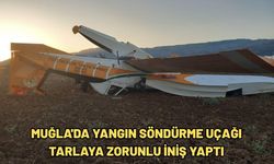 Muğla'da yangın söndürme uçağı tarlaya zorunlu iniş yaptı