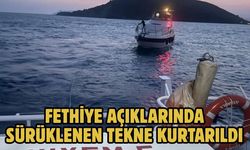 Fethiye açıklarında sürüklenen tekne kurtarıldı