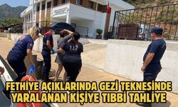 Fethiye açıklarında gezi teknesinde yaralanan kişiye tıbbi tahliye