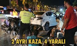 2 Ayrı Kaza, 4 Yaralı