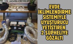 Evde iklimlendirme sistemiyle uyuşturucu yetiştiren 2 şüpheliye gözaltı