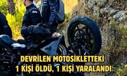 Devrilen motosikletteki 1 kişi öldü, 1 kişi yaralandı