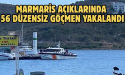 Marmaris açıklarında 56 düzensiz göçmen yakalandı