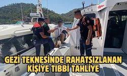 Gezi teknesinde rahatsızlanan kişiye tıbbi tahliye