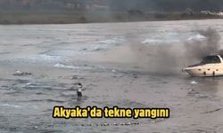 Akyaka’da tekne yangını