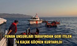 Yunan unsurları tarafından geri itilen 74 kaçak göçmen kurtarıldı