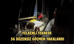 Yelkenli teknede 56 düzensiz göçmen yakalandı